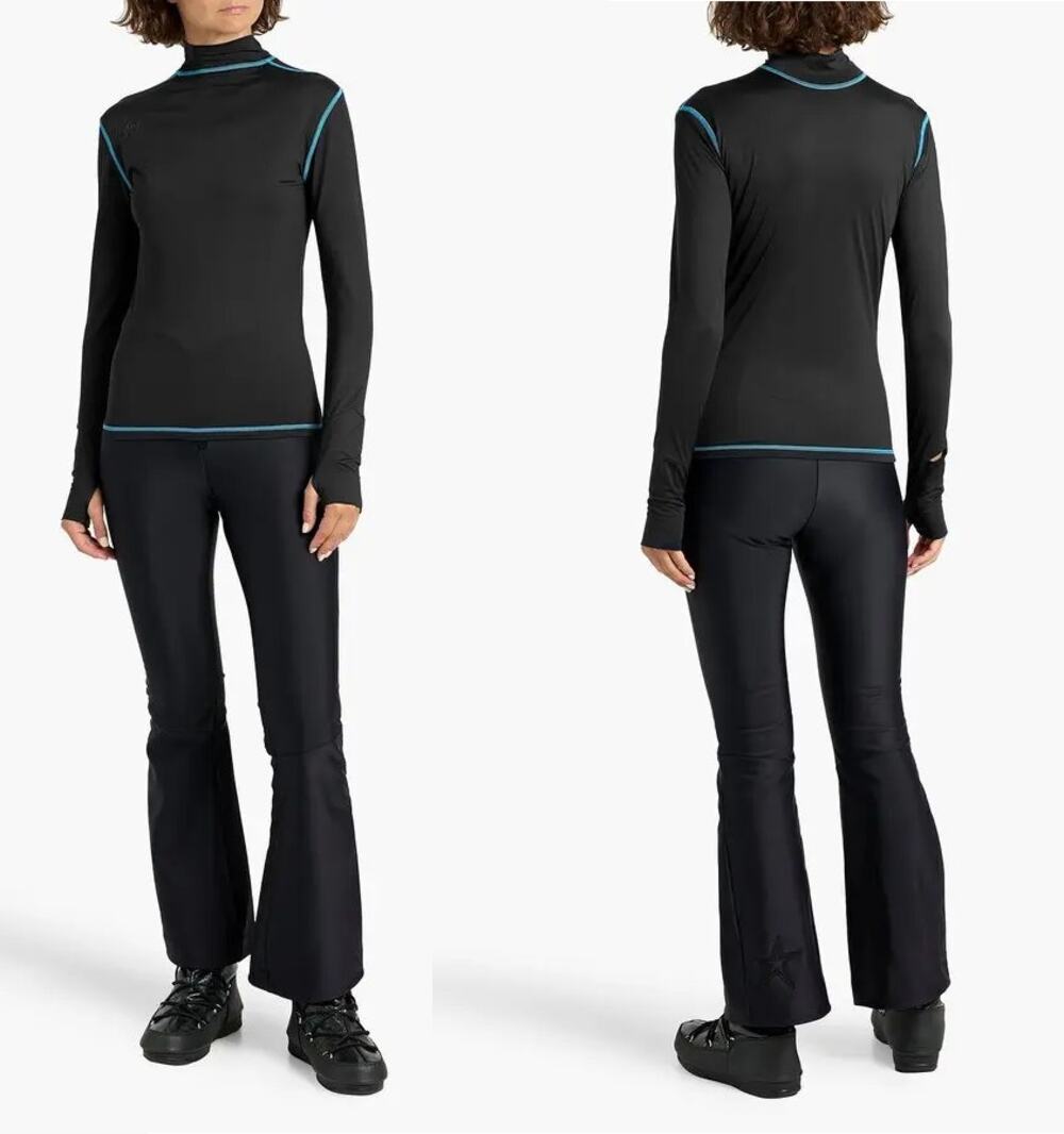 NWT Aztech Mountain Next To Skin Mock Neck Base Layer Top Space Black Women's S